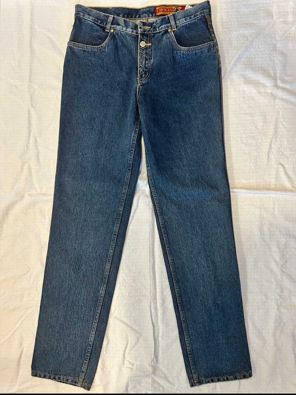 🔥 VTG 90s Lawman Western High Rise Bareback Jeans Fits Modern 8 🔥